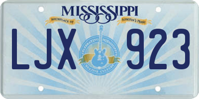 MS license plate LJX923