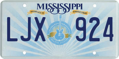 MS license plate LJX924