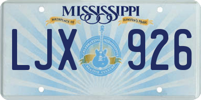 MS license plate LJX926