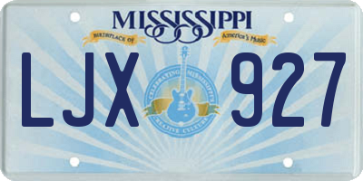MS license plate LJX927