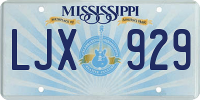 MS license plate LJX929
