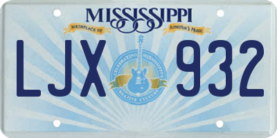MS license plate LJX932