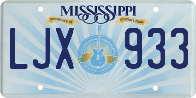 MS license plate LJX933