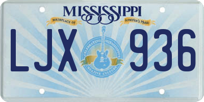 MS license plate LJX936