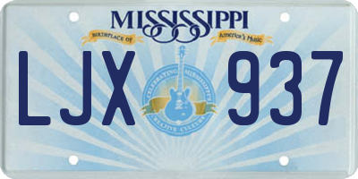MS license plate LJX937
