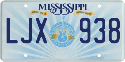 MS license plate LJX938