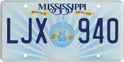 MS license plate LJX940