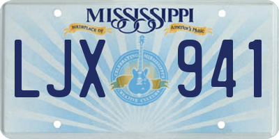 MS license plate LJX941