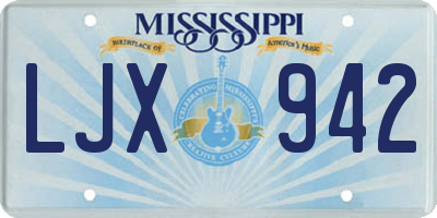 MS license plate LJX942
