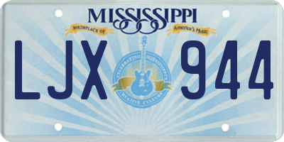 MS license plate LJX944