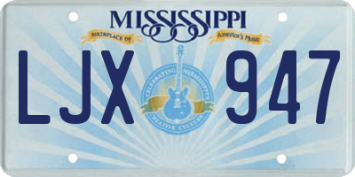 MS license plate LJX947