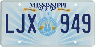 MS license plate LJX949