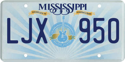 MS license plate LJX950