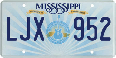 MS license plate LJX952