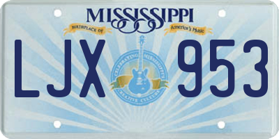 MS license plate LJX953