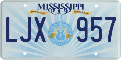 MS license plate LJX957