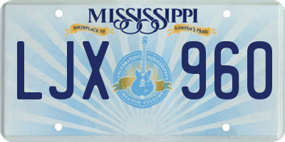 MS license plate LJX960