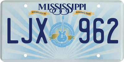 MS license plate LJX962