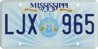 MS license plate LJX965