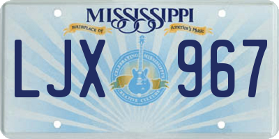 MS license plate LJX967