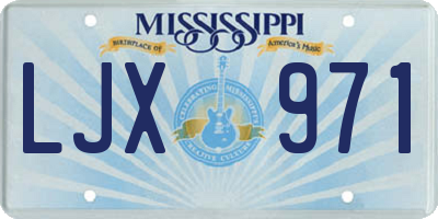 MS license plate LJX971