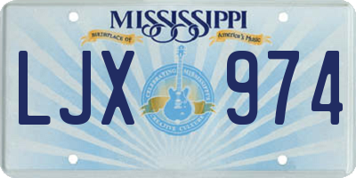 MS license plate LJX974
