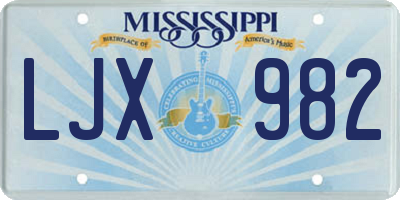 MS license plate LJX982