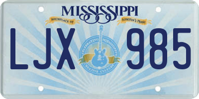 MS license plate LJX985