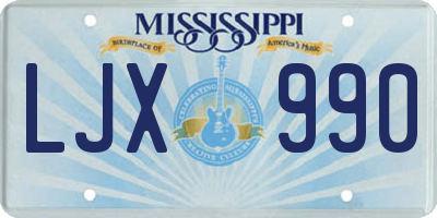 MS license plate LJX990
