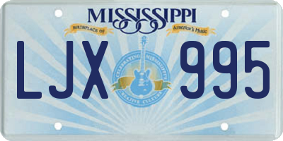 MS license plate LJX995