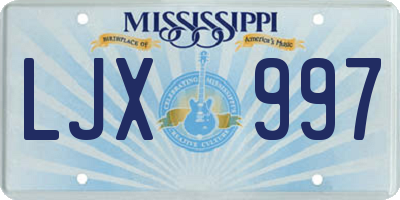MS license plate LJX997