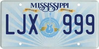 MS license plate LJX999