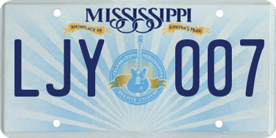 MS license plate LJY007