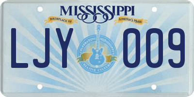 MS license plate LJY009