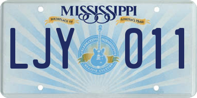 MS license plate LJY011