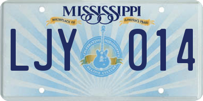 MS license plate LJY014
