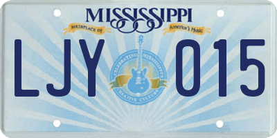 MS license plate LJY015