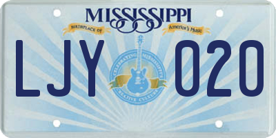 MS license plate LJY020