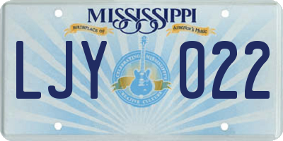 MS license plate LJY022