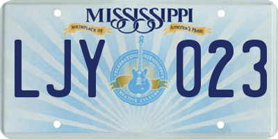 MS license plate LJY023