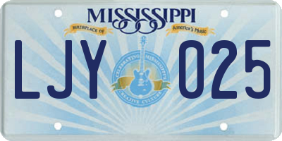 MS license plate LJY025