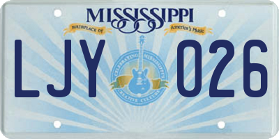 MS license plate LJY026