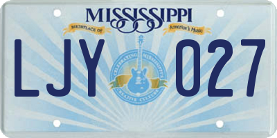 MS license plate LJY027