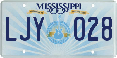MS license plate LJY028