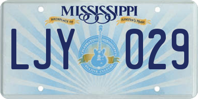 MS license plate LJY029