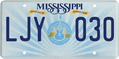 MS license plate LJY030