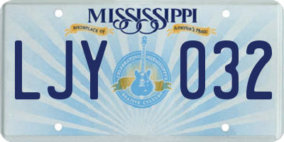 MS license plate LJY032