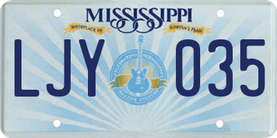 MS license plate LJY035