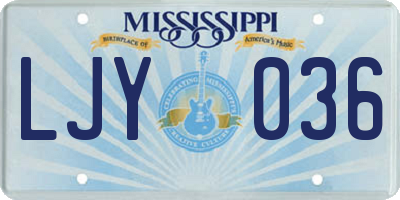 MS license plate LJY036