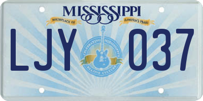 MS license plate LJY037